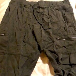 Dark Green Soft Cargo Pants